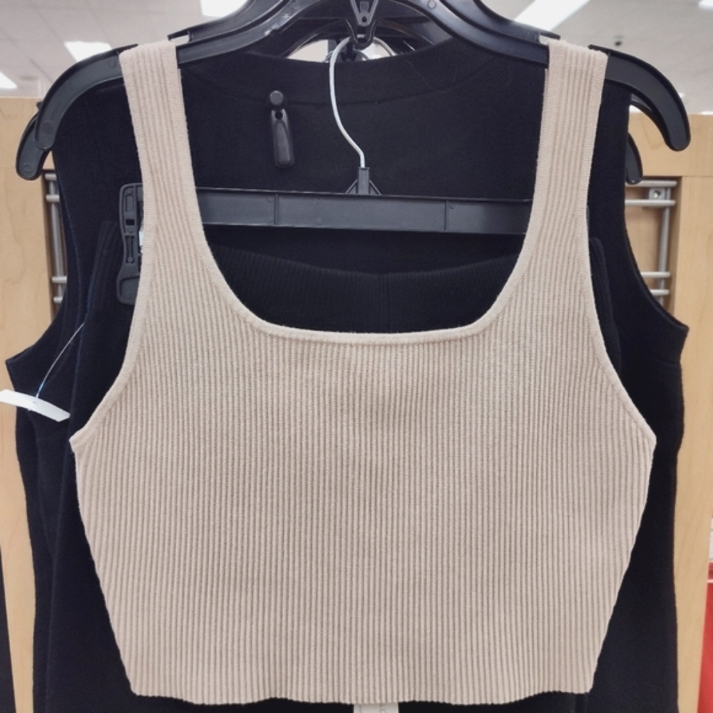 House Of Harlow 1960 Ribbed Knit Crop Tank Top